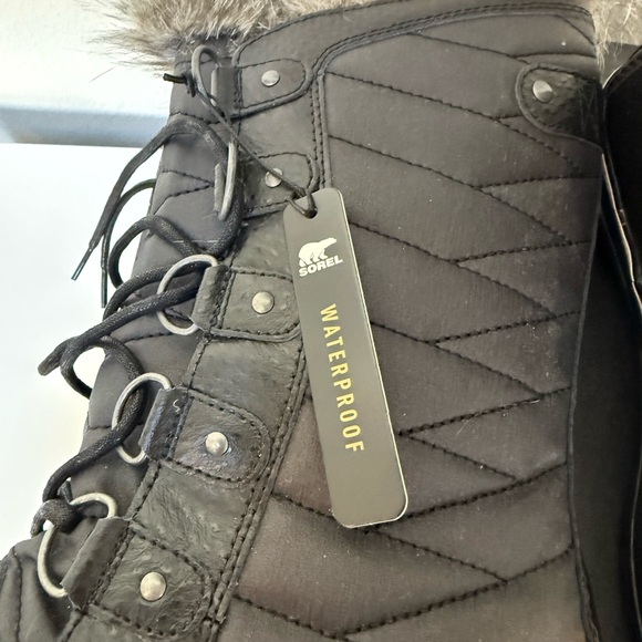 NIB Sorel Tofino II Women's Quilted Black/Stone Waterproof Winter Boots, 8.5M - Picture 6 of 8